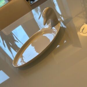 Ceramic White Duck-Shaped Plate